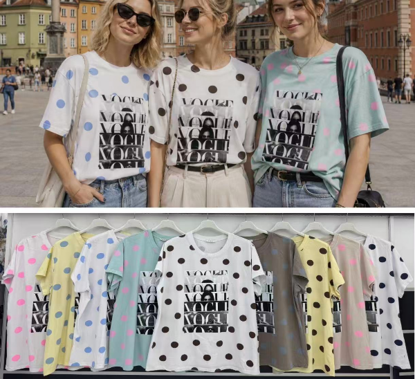 Bluzki damskie (Włoskie produkt) Roz Standard, Mix Kolor Paczka 5 szt